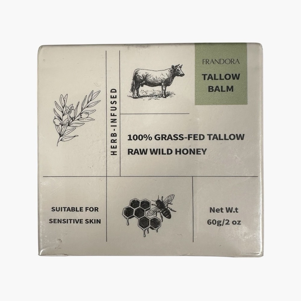Frandora Beef Tallow and Honey Balm for‎ Skin, All-Natural Moisturizer Face 2 Oz
